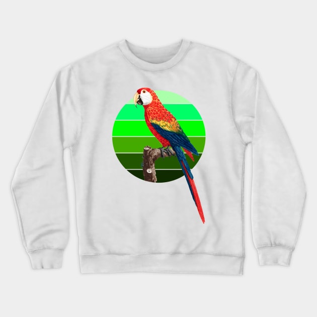 Ara Canga parrot retro sunset Crewneck Sweatshirt by Geoji 